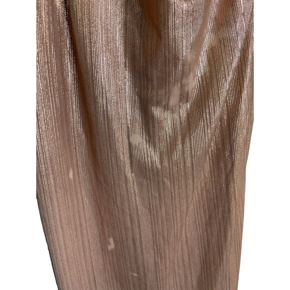 Retrofete Yesi Dress Pleated Surplice Braided Strap Formal Gala Party Metallic M - Picture 11 of 15